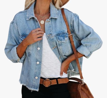 Another cute Amazon denim jacket find! 
🔗outfit linked 

#LTKsalealert #LTKstyletip #LTKfindsunder50