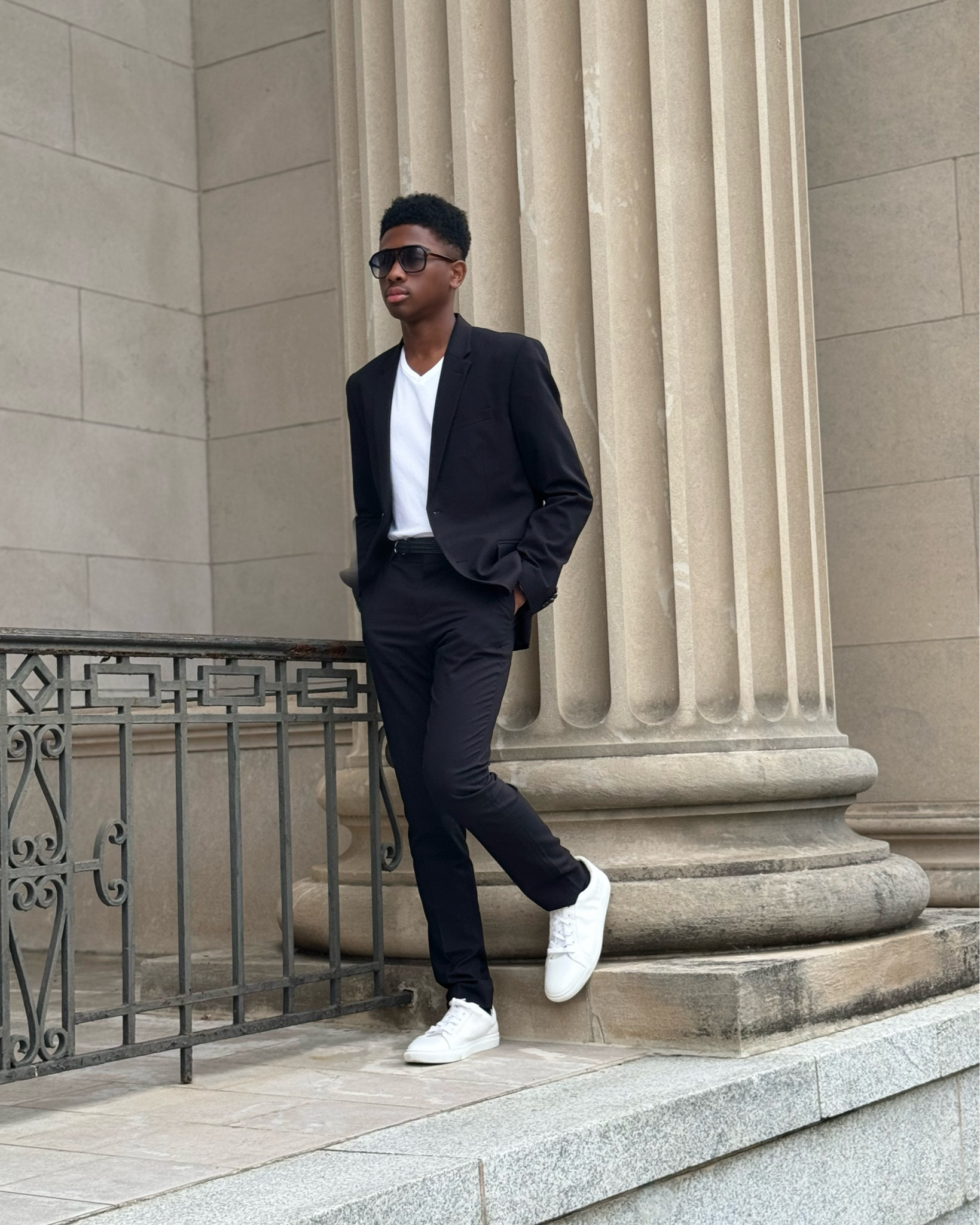 Modern/Slim Cut Style
Sizing: 
Jacket-38R (went up a size for a slightly looser fit) 
Pants-30
Belt: 30/32
Shirt-S (in-store yet XS would have been a better fit which is available online). 
*Due to height, men’s sizing on the smaller end is sometimes a better option for boys who are tall relative to age. Suiting option works for boys/men.

#LTKMens #LTKStyleTip #LTKKids