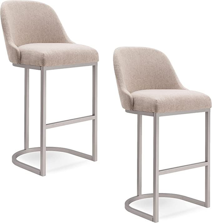 Leick Furniture Barrel back Bar Stool, Oatmeal Linen | Amazon (US)