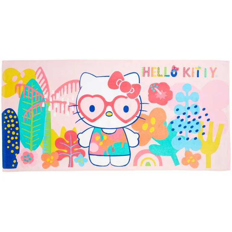 Hello Kitty Cotton Kids Beach Towel, 28" X 58" | Walmart (US)