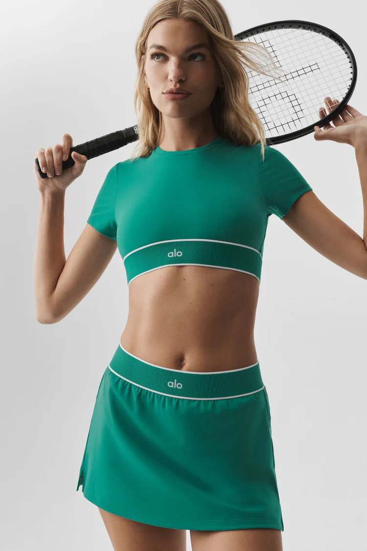 ALO Softsculpt Amp It Up Short Sleeve Bra | Alo Yoga
