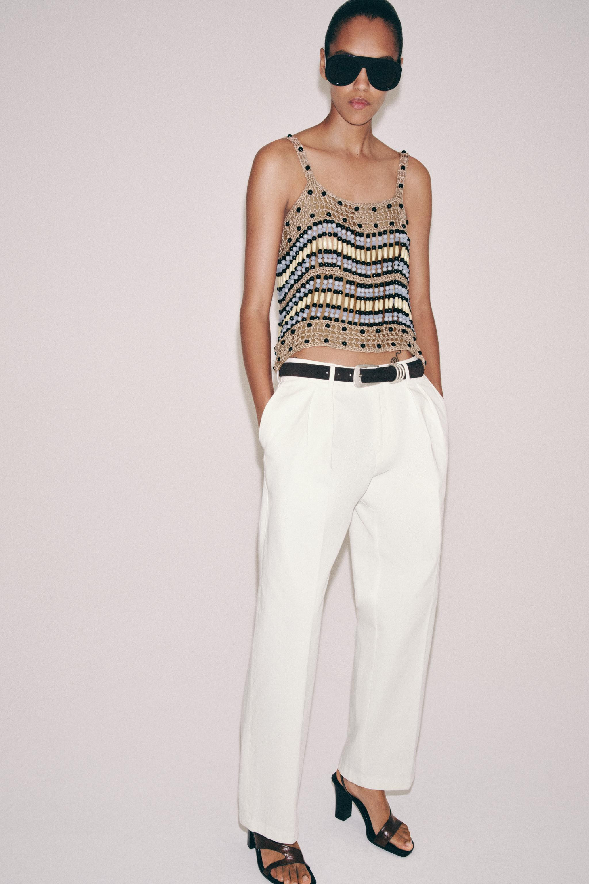 BEADED KNIT TOP | Zara US