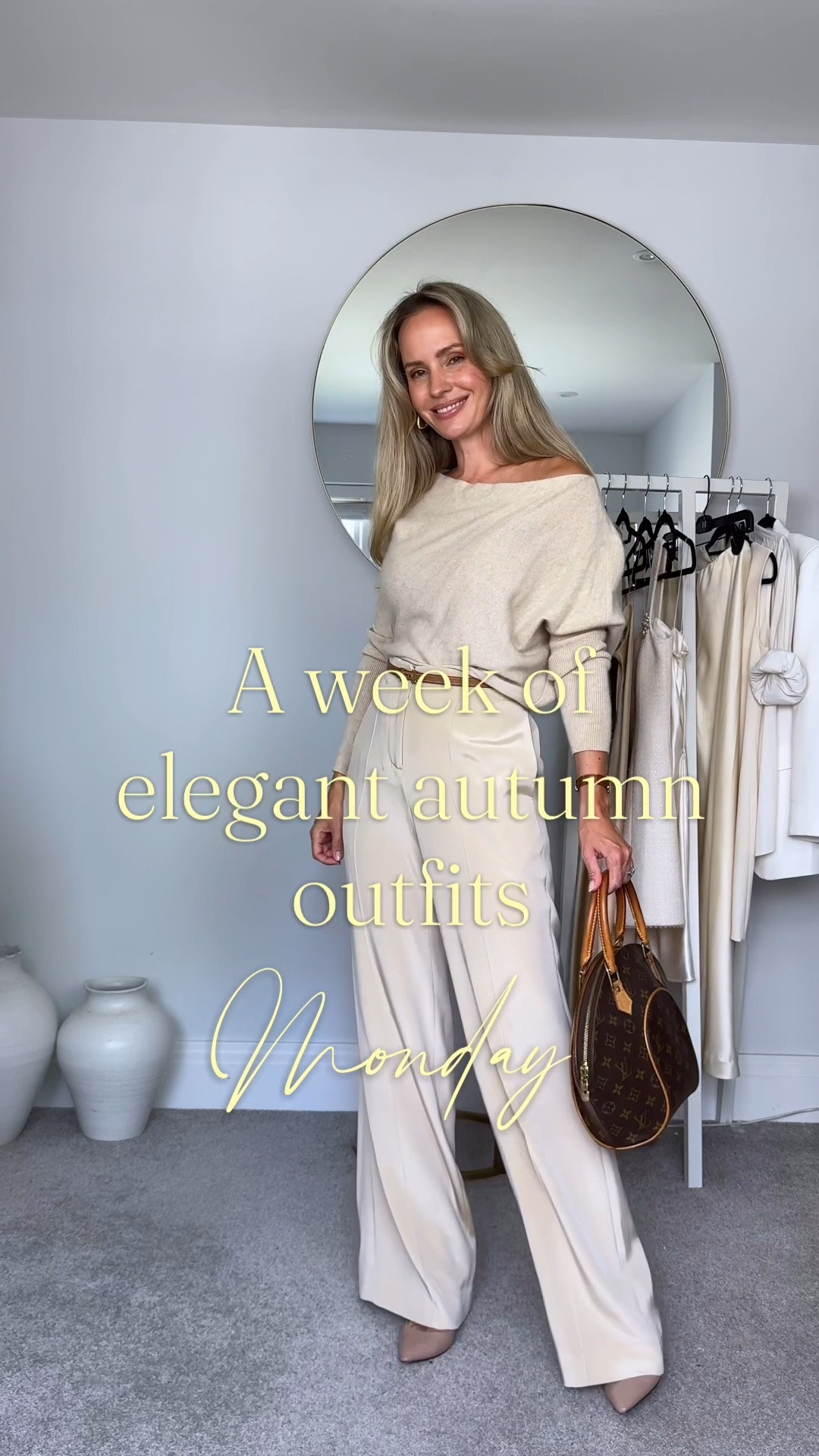 A week of elegant autumn outfits 🍂 

Do you prefer Monday, Tuesday, Wednesday, Thursday or Friday? 

Summer might be my favourite season to live in, but autumn is by far the best to dress for. 

After spending our days in breezy shorts and dresses we get to start adding layers again. 

This is the time to really play around with our wardrobes and find new fresh ways to wear what we already own. 

As you can see I lean heavily into my caramels, browns, beiges and warm creams. Cosy shades to mirror the changing colour of the nature outside. 

#tessmontgomery #slowfashion

#LTKautumn #LTKstyletip #LTKworkwear