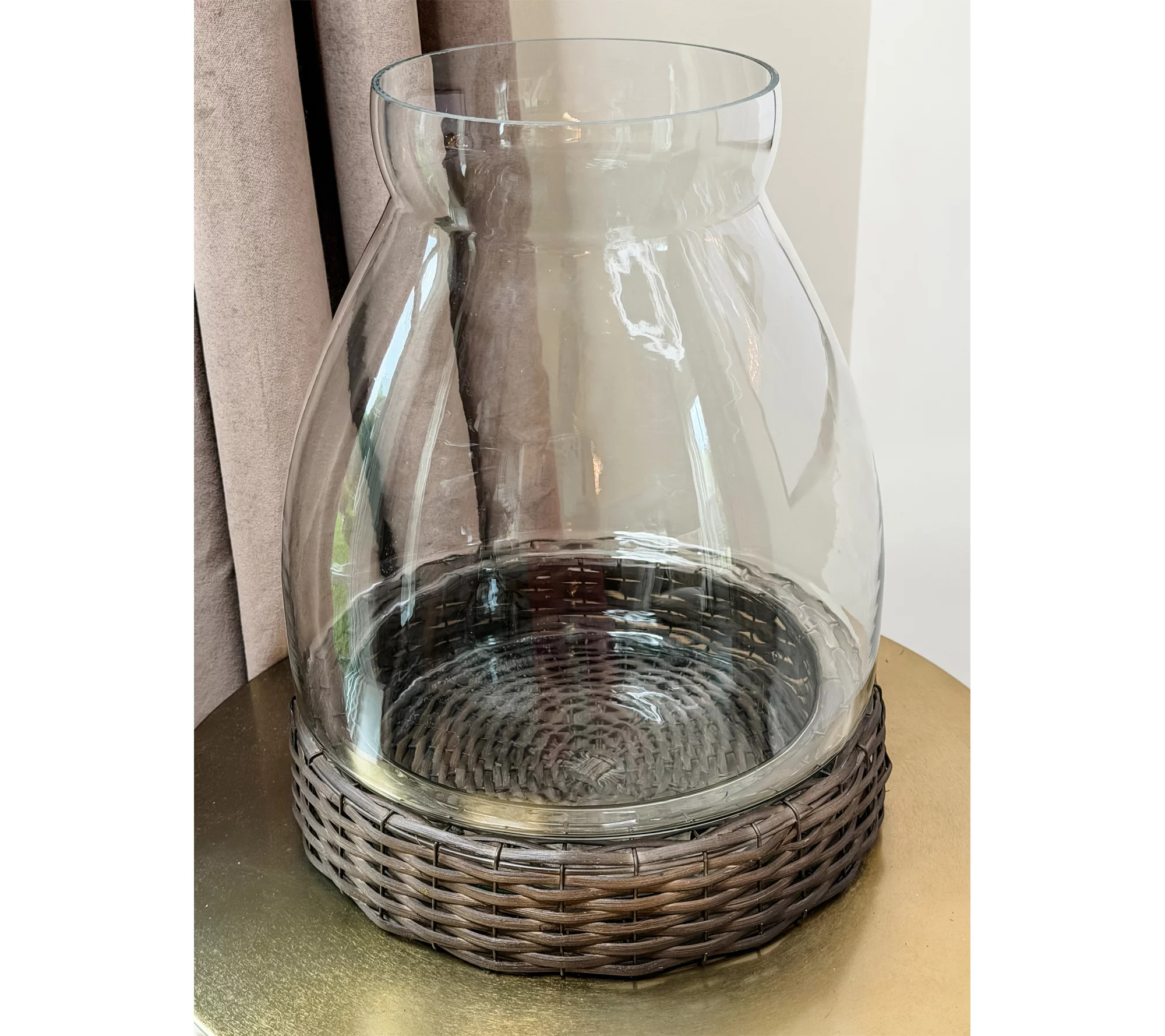 Simply Stunning Tall Rattan Hurricane Vase by Janine Graff | QVC