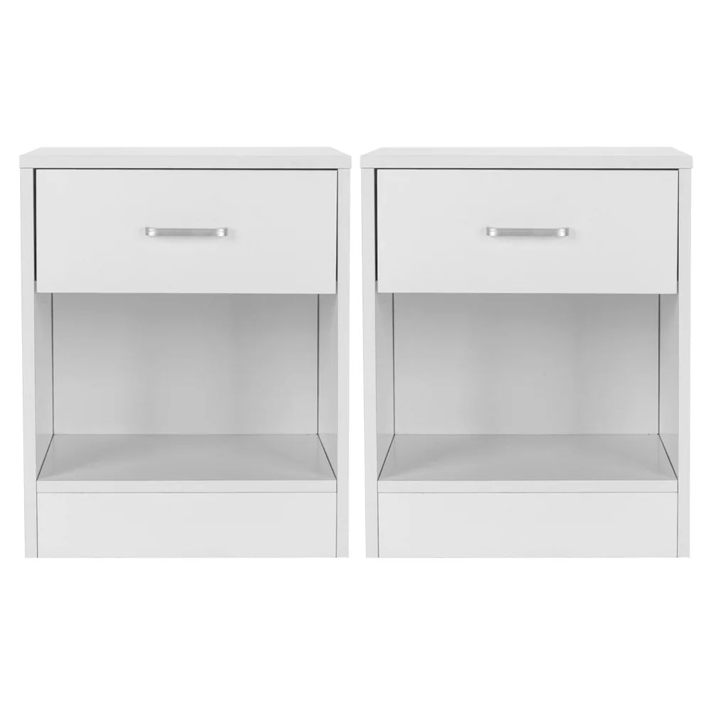 FCH Set of 2 Nightstand End Table Beside Table Modern Bedroom Table with Drawer, White - Walmart.... | Walmart (US)