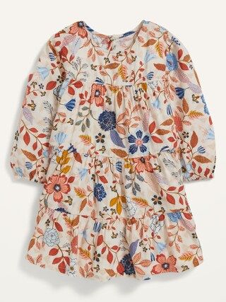 Long-Sleeve Floral Tiered Dress for Toddler Girls | Old Navy (US)
