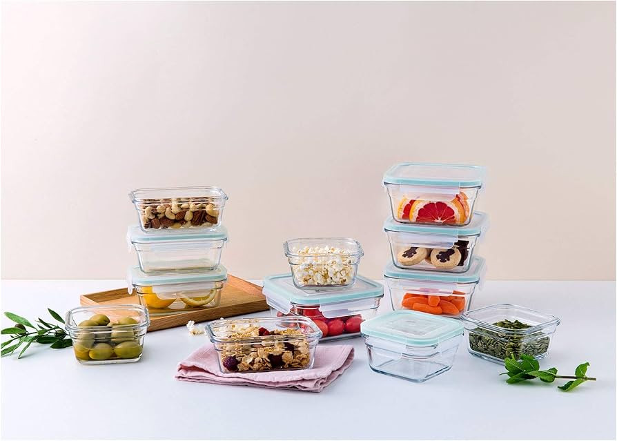 GLASSLOCK 24 Piece Oven Microwave Safe Glass Food Storage Containers Set w/Lids | Amazon (US)