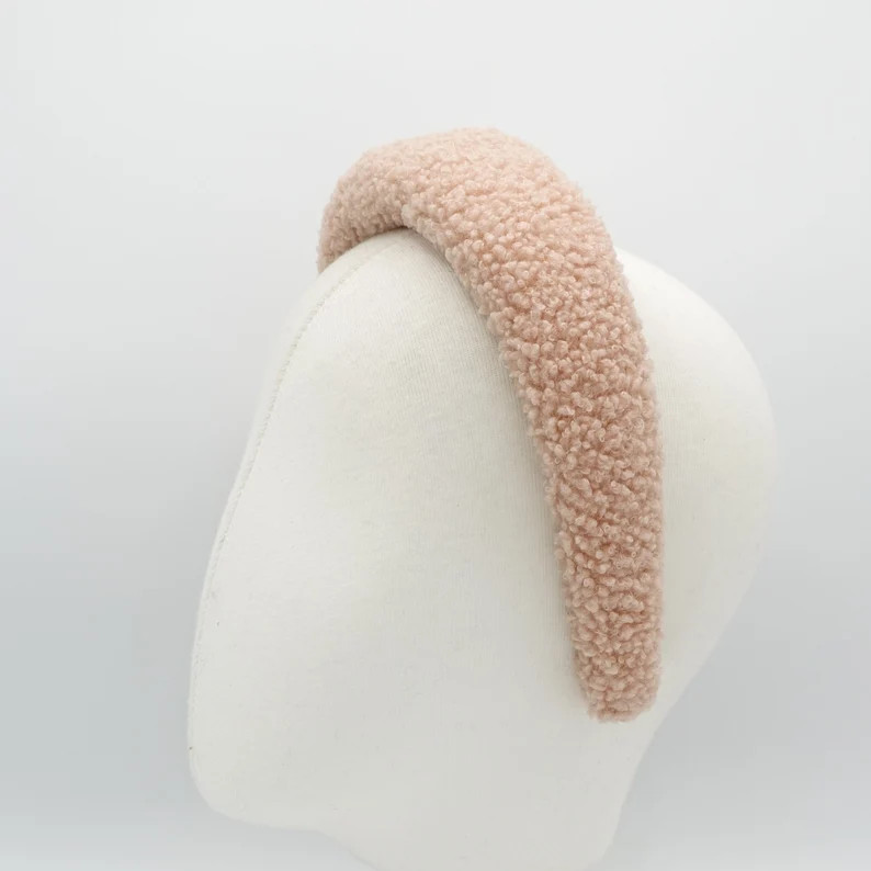 fabric lamb fur headband padded hairband | Etsy (US)