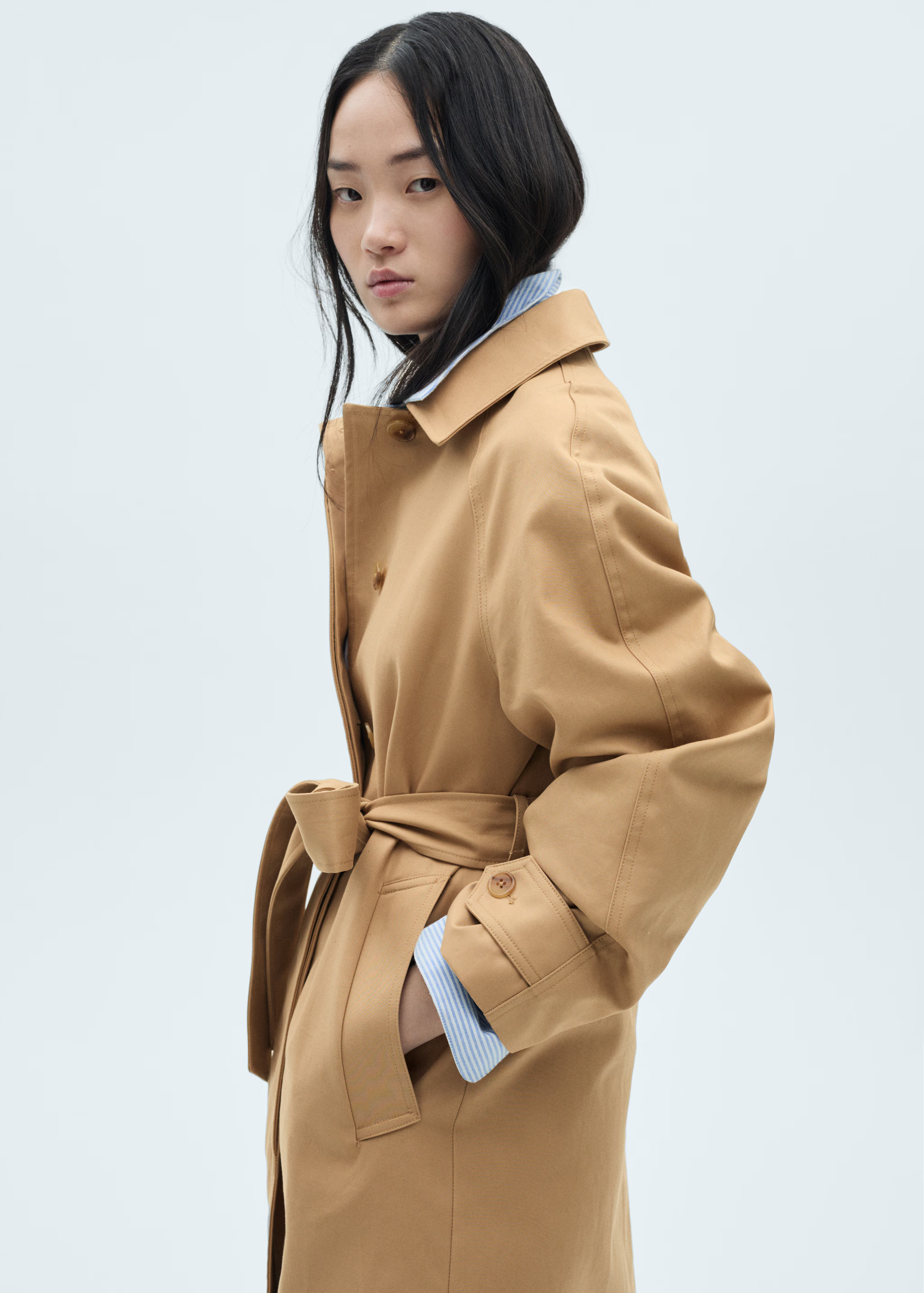 Cotton trench coat with belt | Mango (US/MX/AU)