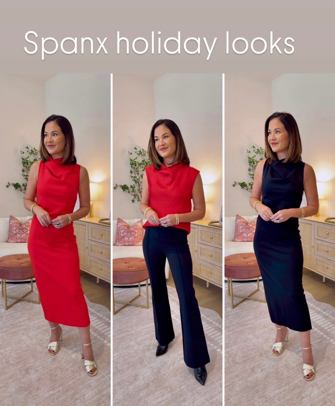 Spanx is having the sale of the season with 30% off sitewide (exclusions apply) they have the best dresses and separates for the holiday season and year round too! Wearing an xs in top and dress looks and xs petite in the most flattering black pants! Happy Sale Shopping XOXO Blair
#spanxpartner @spanx


#LTKSaleAlert #LTKOver40 #LTKHoliday