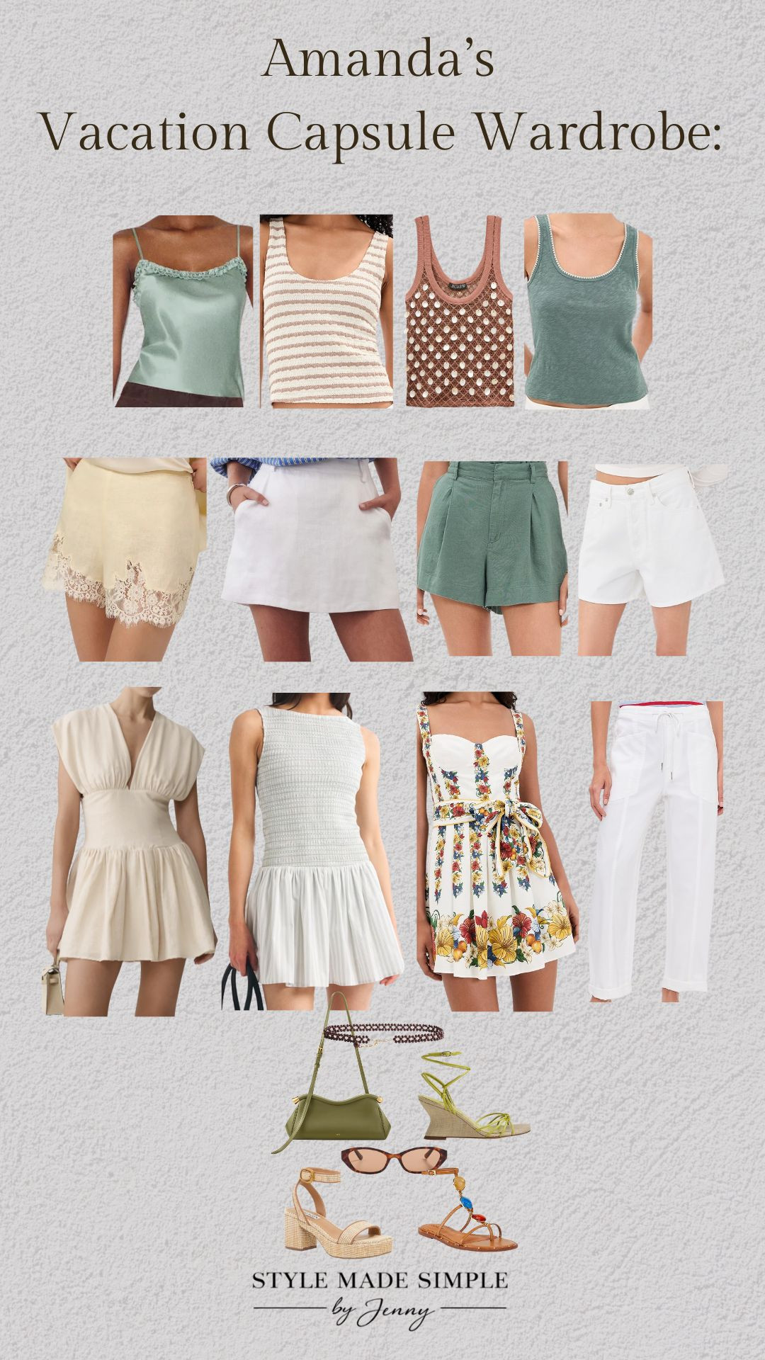 Imagine packing for Europe in 15 minutes—and never second-guessing an outfit.

Amanda wanted a wardrobe for Portugal that felt classic, polished, and effortless. She wanted to pack light without sacrificing style, with versatile pieces she could wear from sightseeing and a 4x4 tour to dinners by the water. So I created a custom vacation capsule wardrobe where every piece mixes and matches—making packing (and getting dressed) completely effortless.

Want one designed specifically for your body, lifestyle, budget, and upcoming trips? Book your custom capsule wardrobe at stylemadesimplebyjenny.com.

vacation capsule wardrobe / Portugal outfits / Portugal packing list / Europe summer outfits / travel capsule wardrobe / personal stylist / custom capsule wardrobe / timeless style / classic summer outfits / elevated basics / effortless travel style / mix and match wardrobe / lightweight travel outfits / soft autumn outfits / women's travel fashion

#CapsuleWardrobe #VacationCapsule #TravelStyle #PortugalOutfits #EuropeStyle #PersonalStylist #ElevatedBasics #TimelessStyle #TravelWardrobe #ClassicStyle #LTKStyle #LTKTravel 

 #LTKTravel