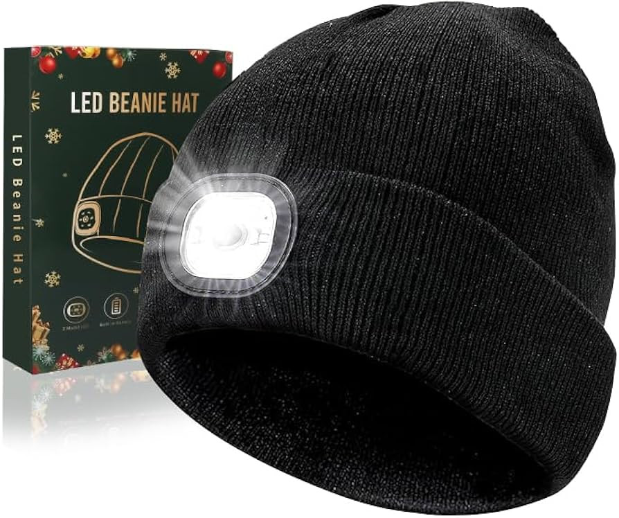 LED Beanie with Flashlight - Adult White Elephant Gift, Group Gifts for Men & Women, Ideal for Da... | Amazon (US)