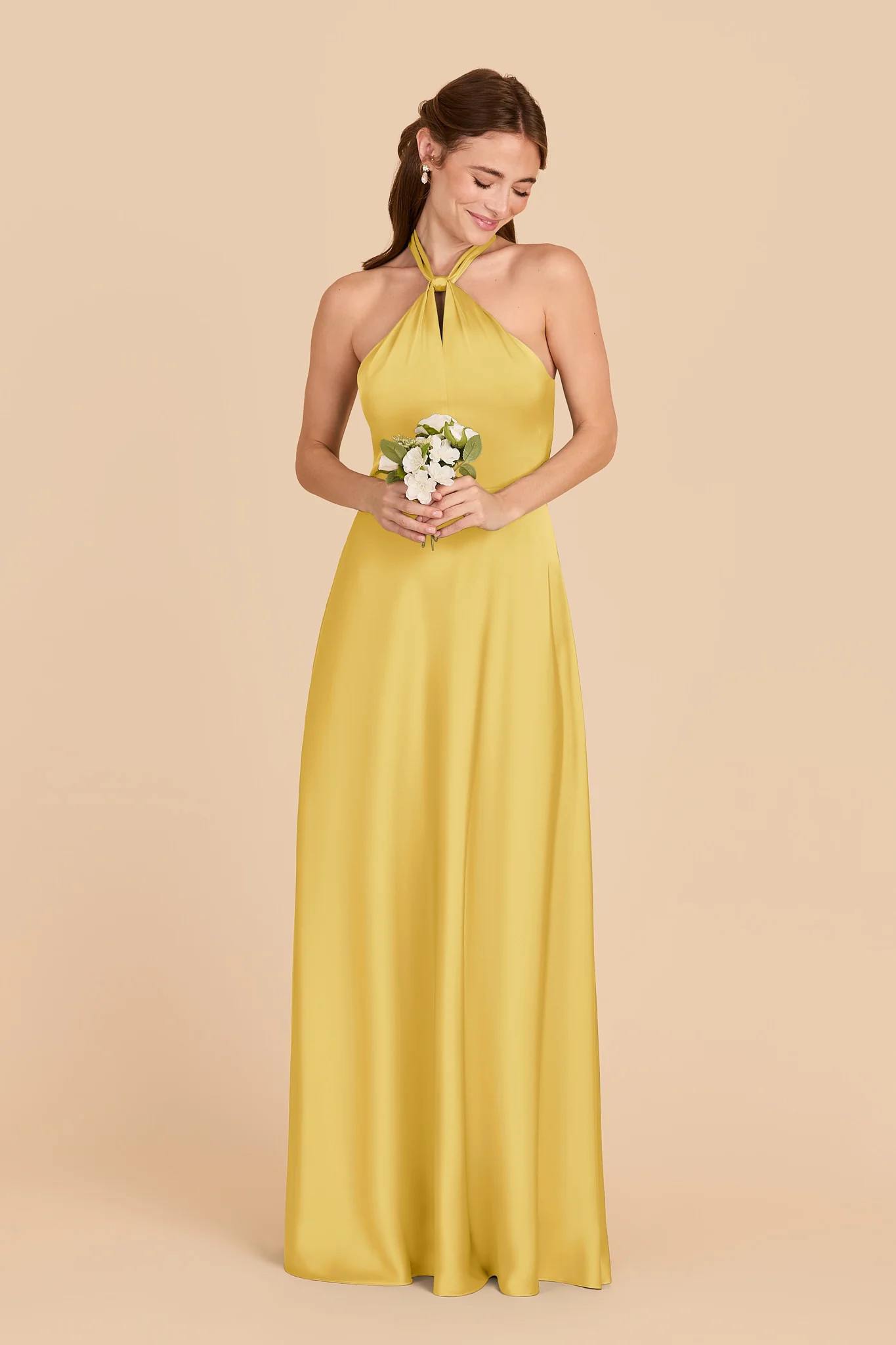 Sunflower Yellow Bridesmaid Dress Matte Satin Size Medium Birdy Grey Monica | Birdy Grey