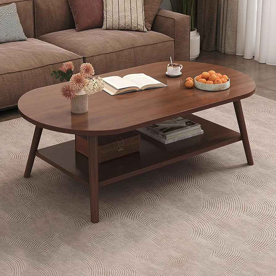 Modern Coffee Table for Living Room,Solid Wood Coffee Table with Storage Shelf,Solid Wood Coffee ... | Amazon (US)