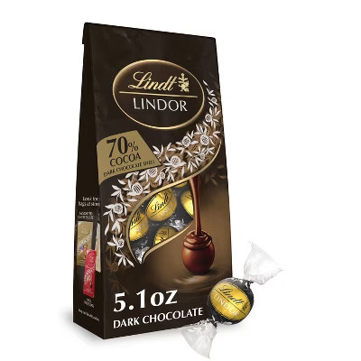 LINDOR, Lindt 70% Chocolate Candy Truffles - 5.1oz | Target