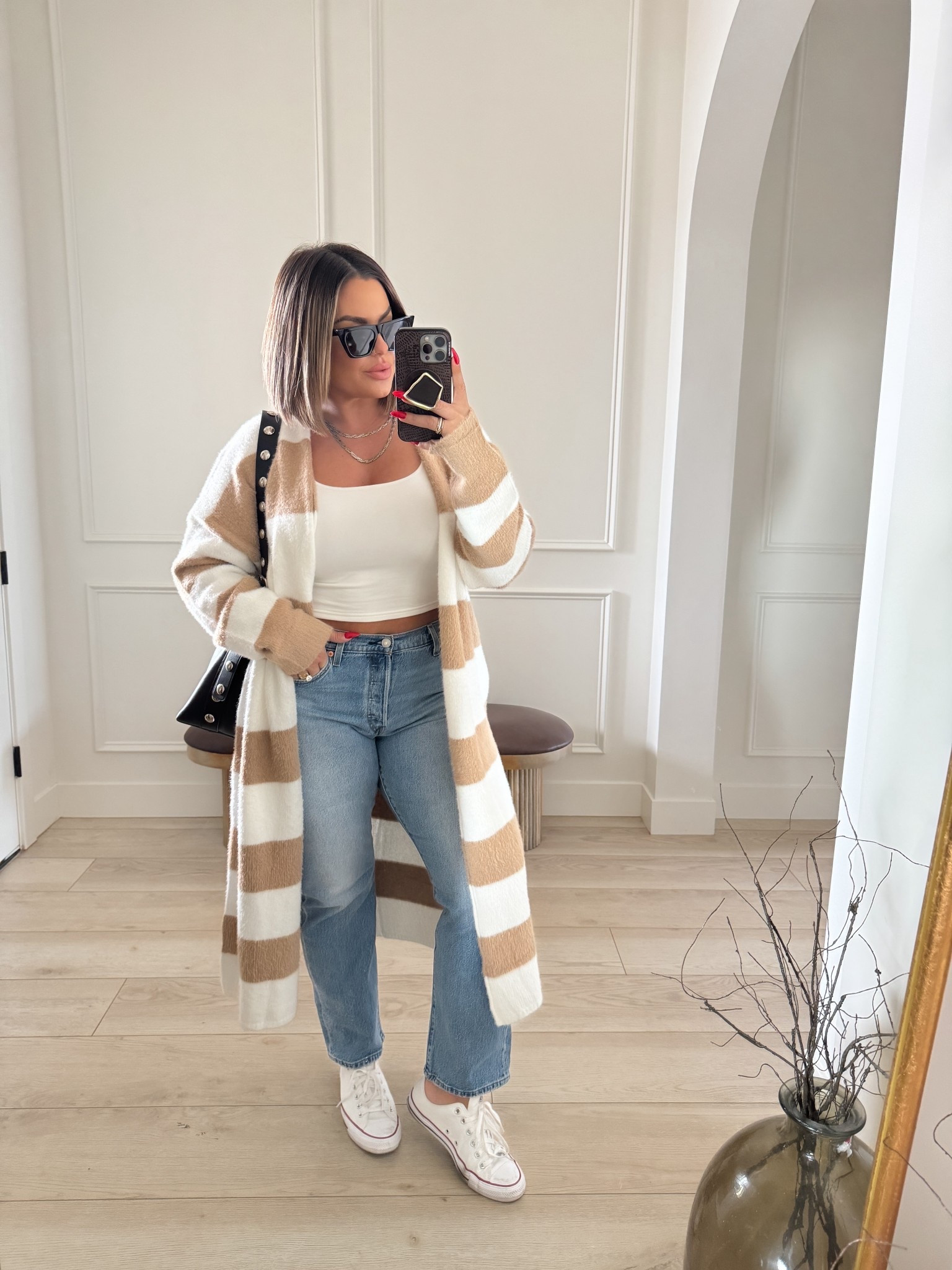 Tank L 
Sweater xxl for oversized fit 
These Levi’s 501 now come In curve but they still run small so size up in doing a 32 
Use code shayna10 on Miranda Frye to save on necklaces 

#LTKSaleAlert #LTKootd #LTKMidsize