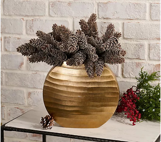 Simply Stunning Sugared Pinecone Cluster by Janine Graff - QVC.com | QVC