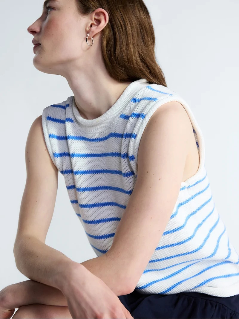 Free Assembly Women's Roll Neck Cotton Sweater Shell, Lightweight, Sizes XS-XXL | Walmart (US)