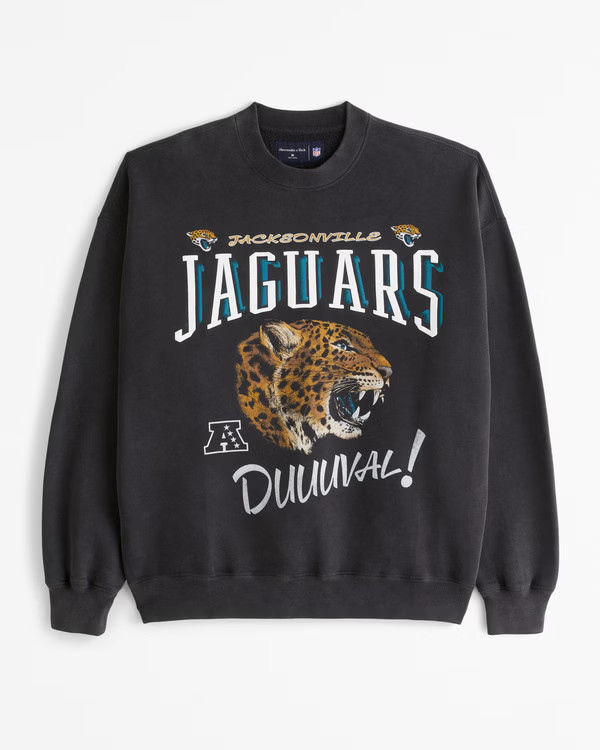 Men's Jacksonville Jaguars Graphic Crew Sweatshirt | Men's Tops | Abercrombie.com | Abercrombie & Fitch (US)