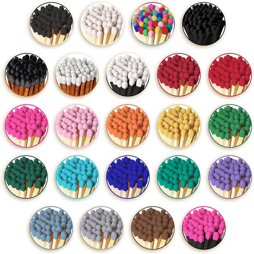 4" Matches in Color of Your Choice (100 Count, Striking Stickers Included) | Decorative Unique & ... | Amazon (US)