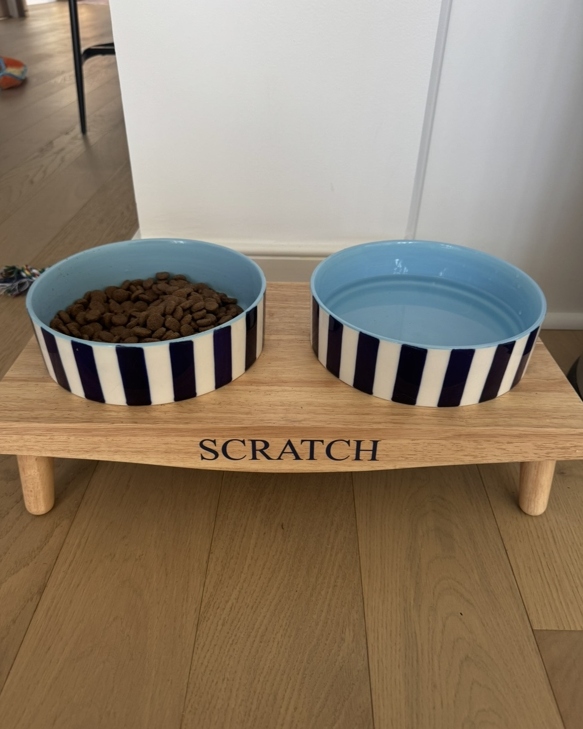 Personalized dog bowls and stand from mark & graham. Every thing in my house must be chic in some way. Lots of different colors & designs to choose from.