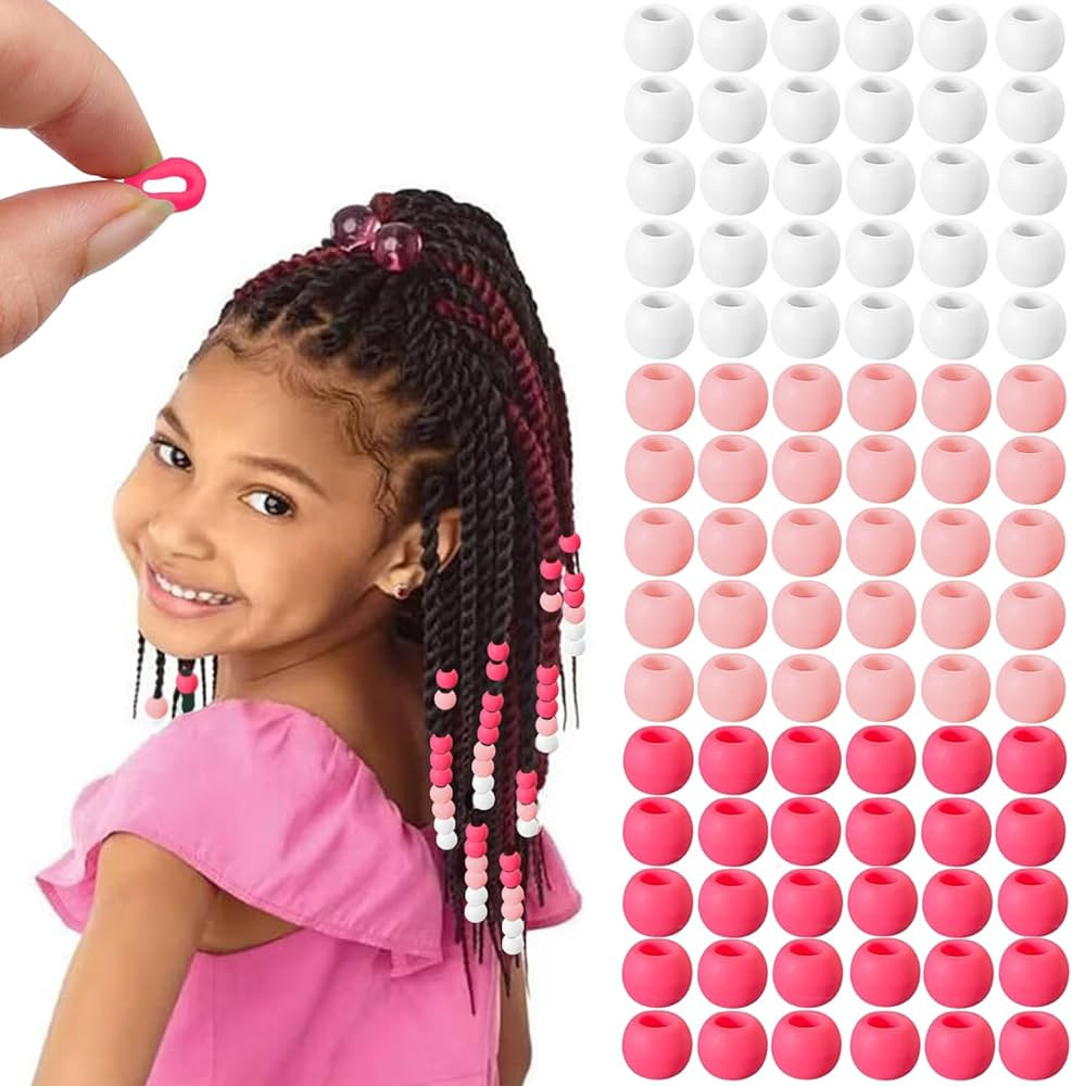 90 Pcs Silicone Hair Beads for Women Girls Braids, Soft Colorful Pony Beads Bulk for Kids Girls W... | Amazon (US)