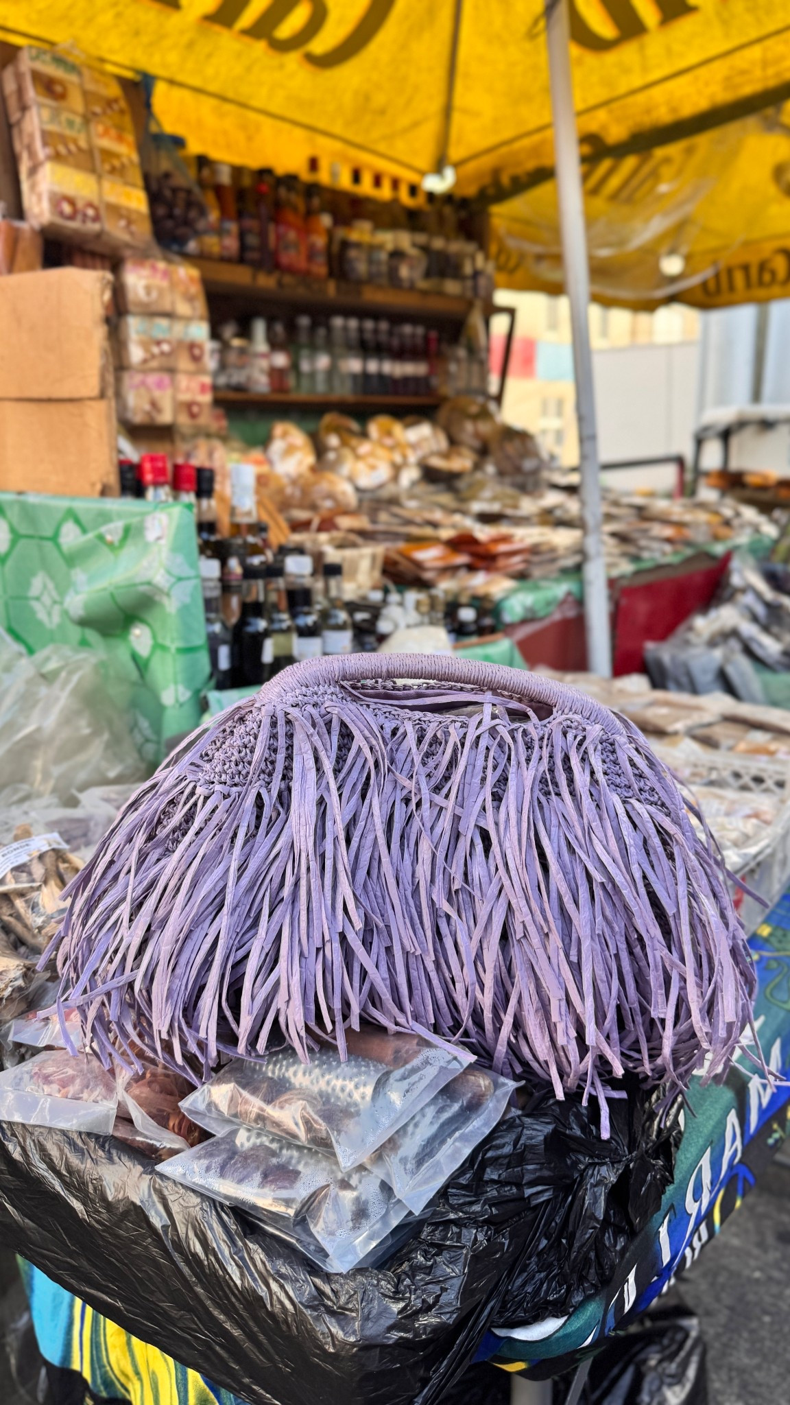 Oversized raffia clutch 