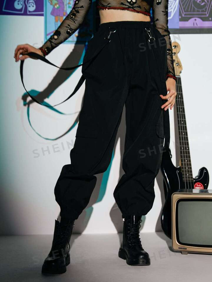 ROMWE Solid Tape Joggers | SHEIN