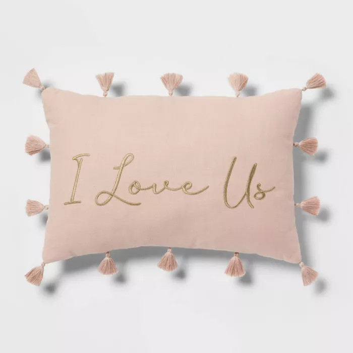 I Love Us' Valentine's Day Lumbar Throw Pillow Blush - Threshold™ | Target