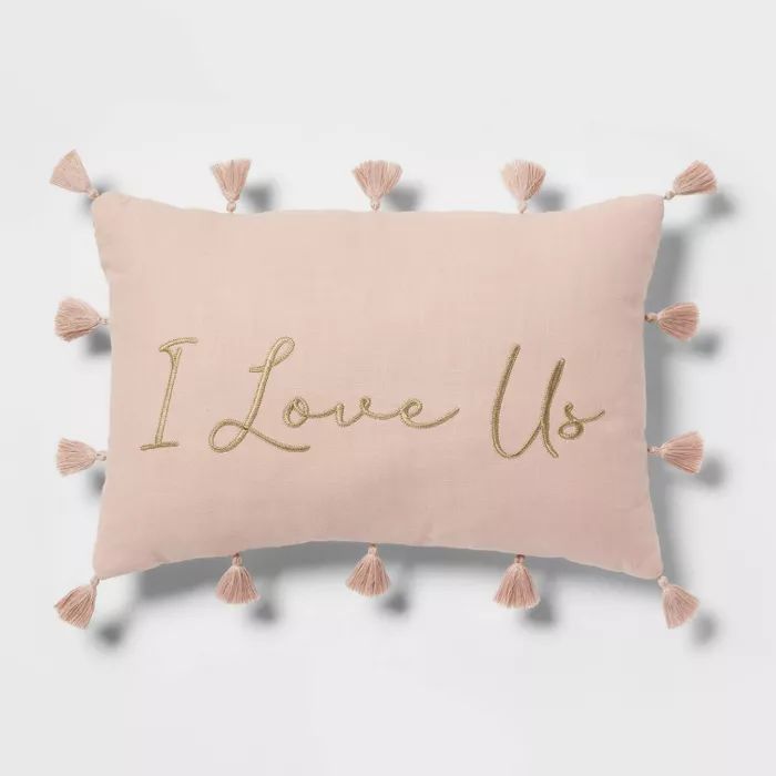&#39;I Love Us&#39; Lumbar Throw Pillow Blush - Threshold&#8482; | Target