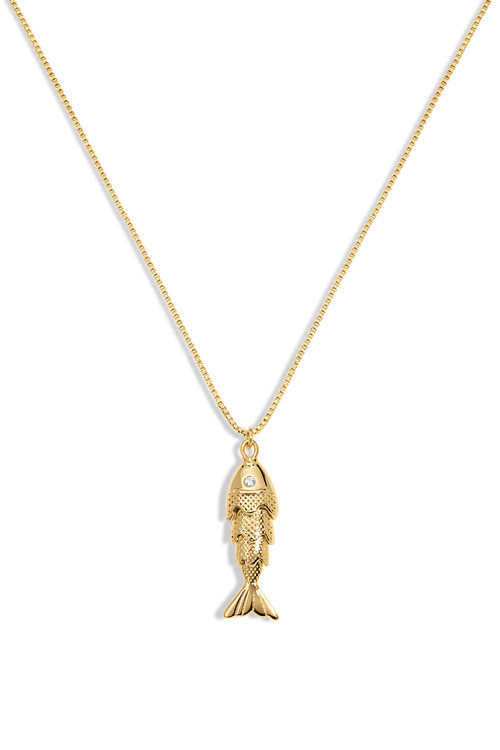 Electric Picks Summer Catch Fish Necklace in Gold at Nordstrom | Nordstrom