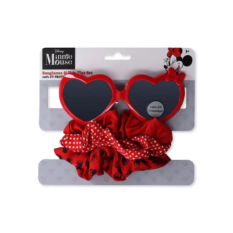 Disney Minnie Mouse Girls Sunglasses and Scrunchie Set Red | Walmart (US)
