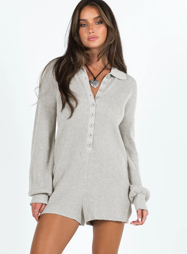 Sofie Romper Light Grey | Princess Polly US