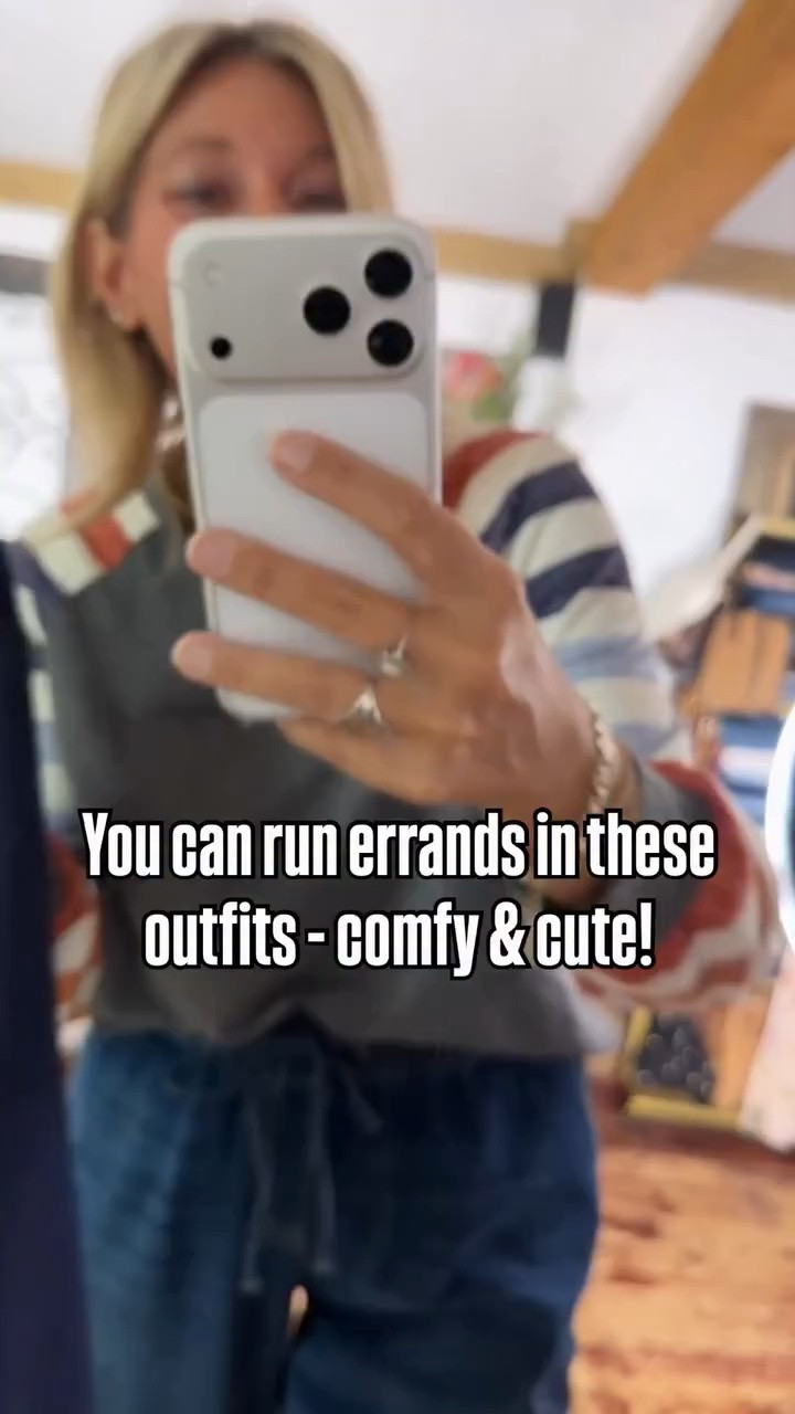 Perfect outfits for running errands, school pick up and drop off, grocery shopping… you name it. Comfy long sleeved tees & denim jogger pants 👖 for the win.

#LTKOver40 #LTKMidsize #LTKootd