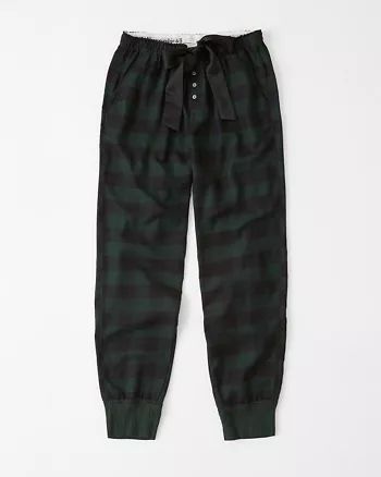 High Rise Flannel Joggers | Abercrombie & Fitch US & UK