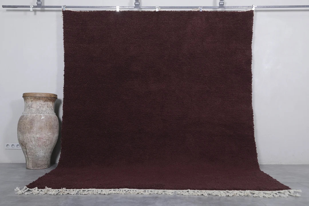 Moroccan rug brown - Moroccan rug dark - Plain brown rug - Custom area rug - Berber brown rug - M... | Etsy (US)