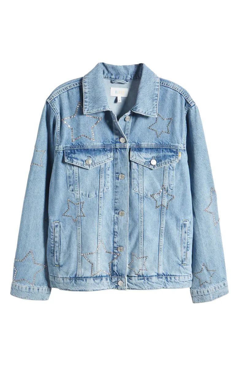 Grove Embellished Boyfriend Trucker Denim Jacket | Nordstrom