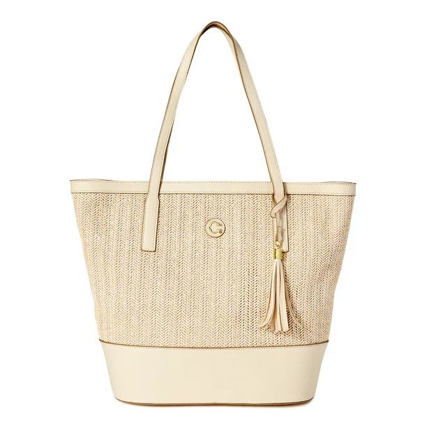 MEADOW LARGE TOTE STRAW WITH TEXTURE PU | Walmart (US)