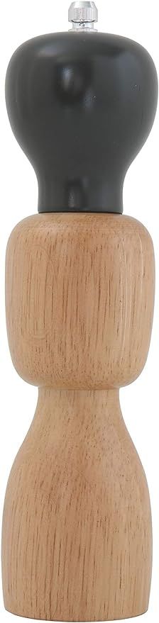 Creative Co-Op Natural & Charcoal Wood Pepper Mill, Charcoal | Amazon (US)