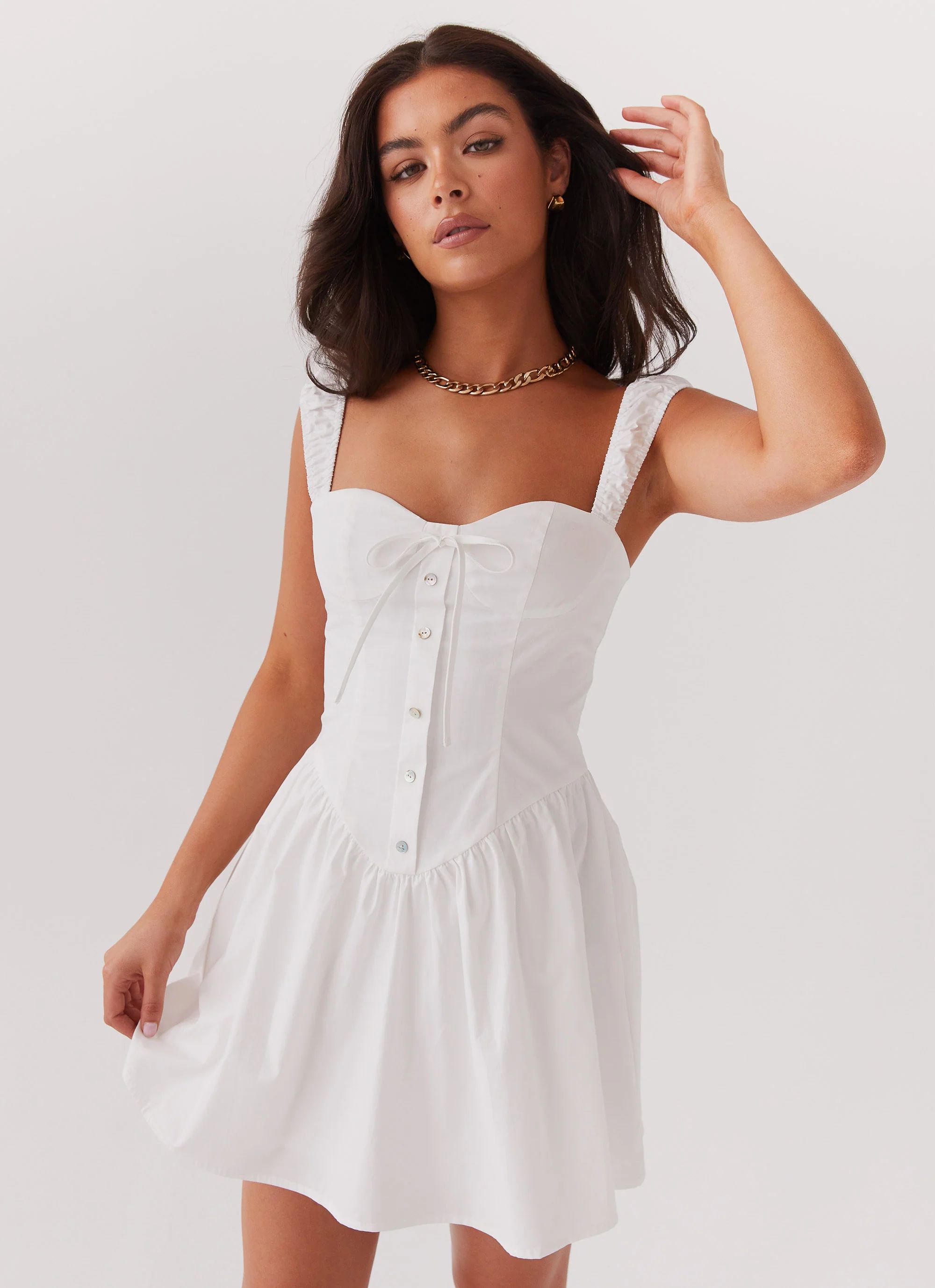 Rebel Heart Corset Dress - White | Peppermayo (Global)