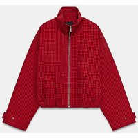 Zara - Plaid Bomber Jacket - Red - S - Woman | Zara US