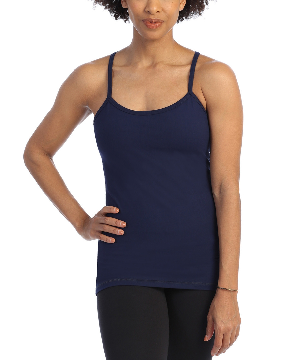 Women's Racerback Y Built in Bra Workout Top - Navy | Macy's