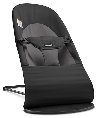 BabyBjörn Bouncer Balance Soft, Black/Dark Gray, Woven | 2-in-1 Adjustable Baby Bouncer Seat and Toddler Chair, Newborn to Toddler (8-29 lbs), 4 Positions, Lightweight & Portable | Amazon (US)