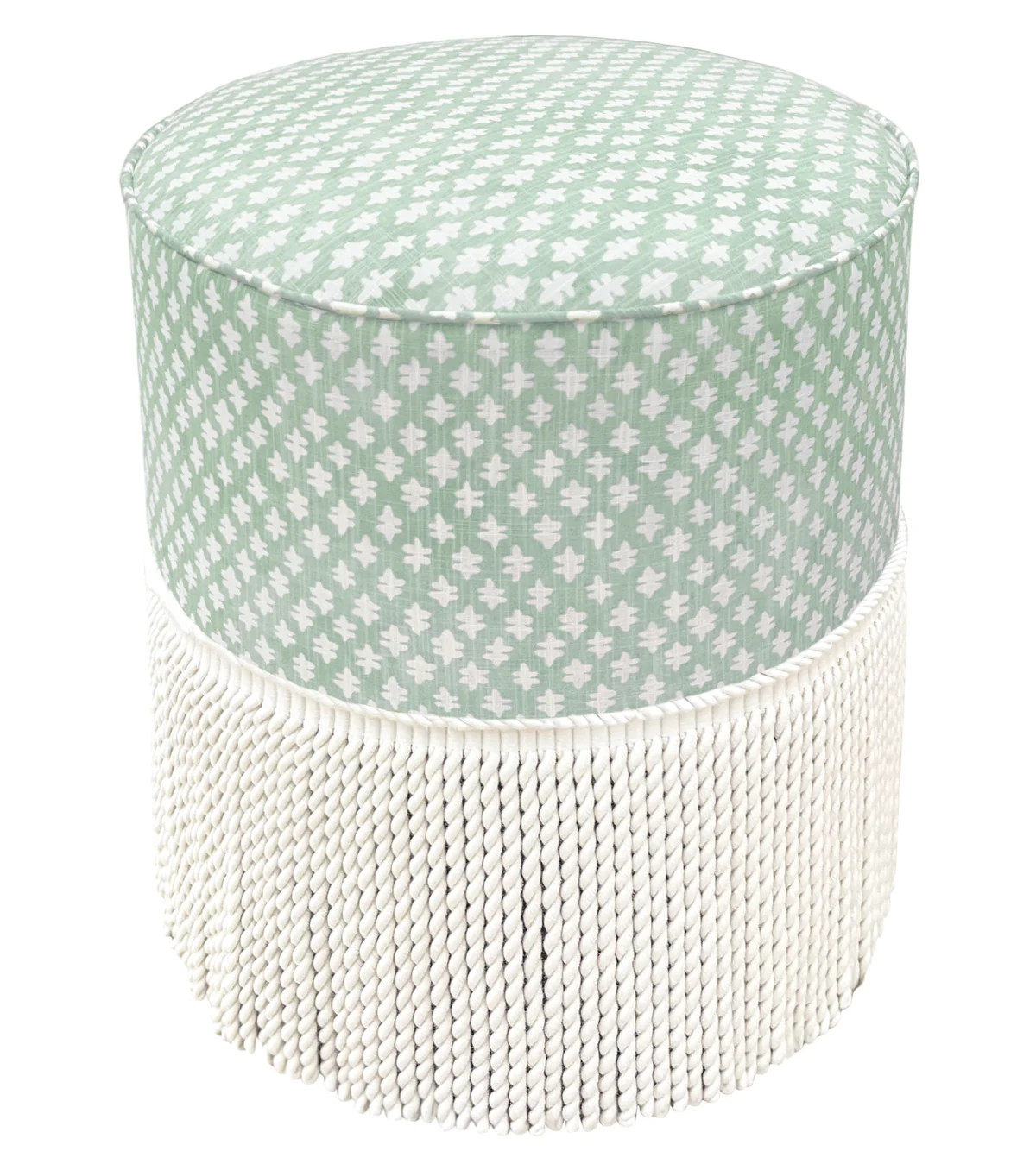 THE TIGHT ROUND OTTOMAN :: TILLY PRINT // EUCALYPTUS | LITTLE DESIGN LLC