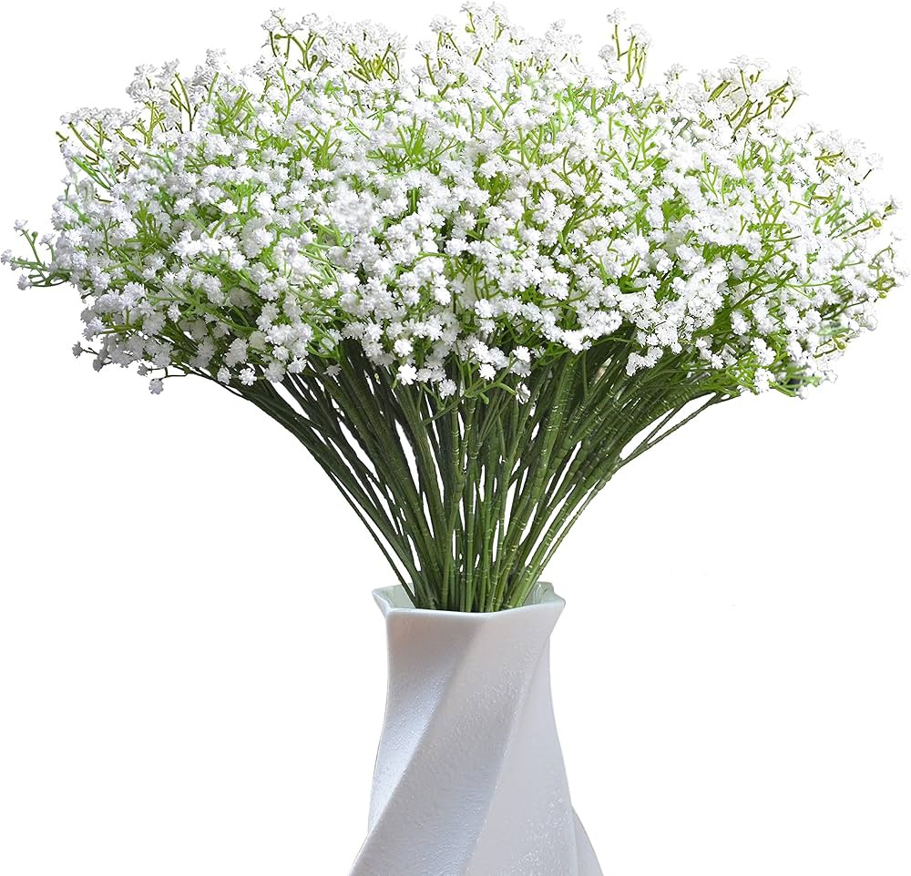 JIFTOK Babys Breath Artificial Flowers, 24 Pcs Fake Flowers Gypsophila Bouquet Fall Flowers Artif... | Amazon (US)