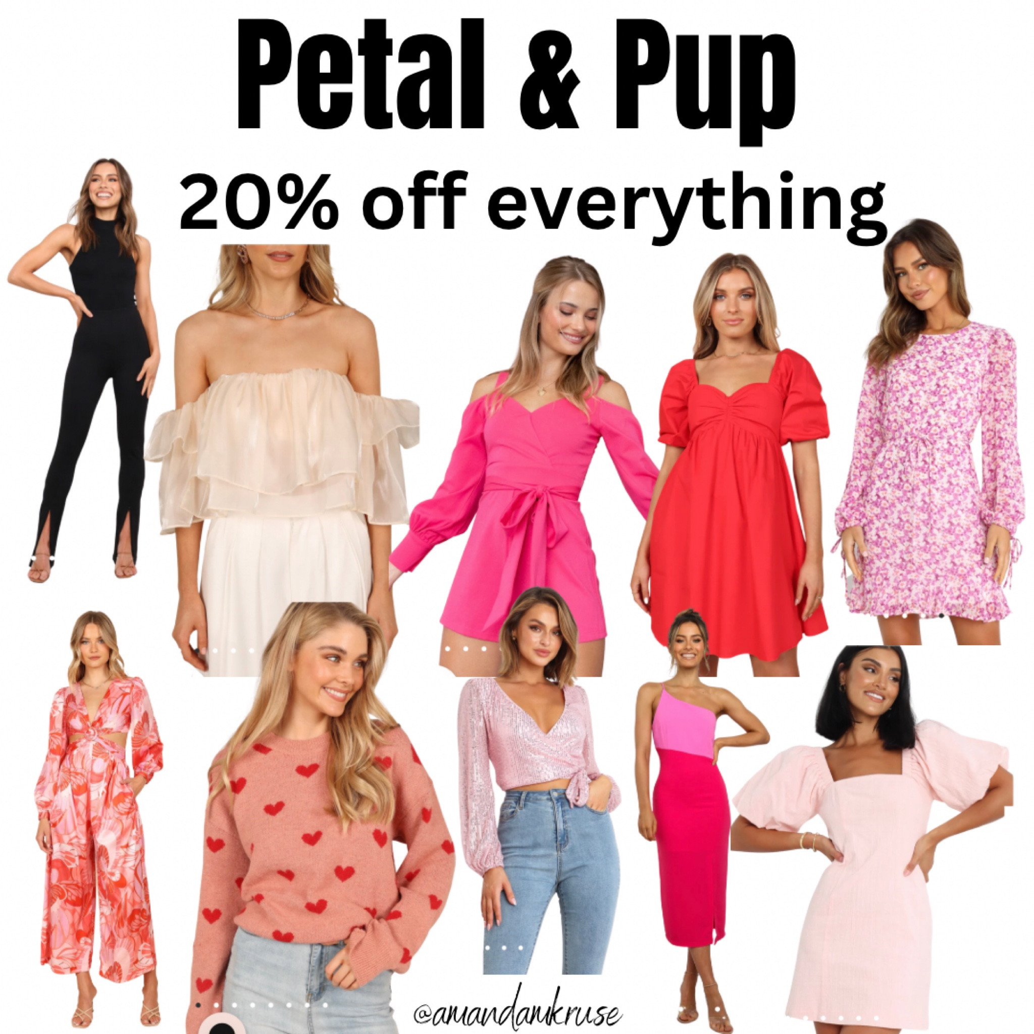 Valentine’s Day.
Dress.
Valentine’s Day outfit.
Black jumpsuit.
Split hem jumpsuit.
Red dress.
Floral print dress.
Sequin top.
Colorblock dress.

#LTKunder100 #LTKstyletip #LTKFind