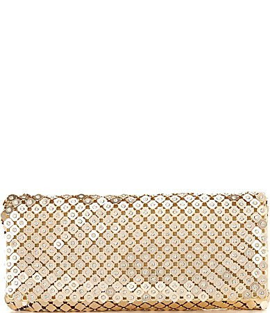 Landry Metal Mesh Crystal Clutch - Gold | Dillard's