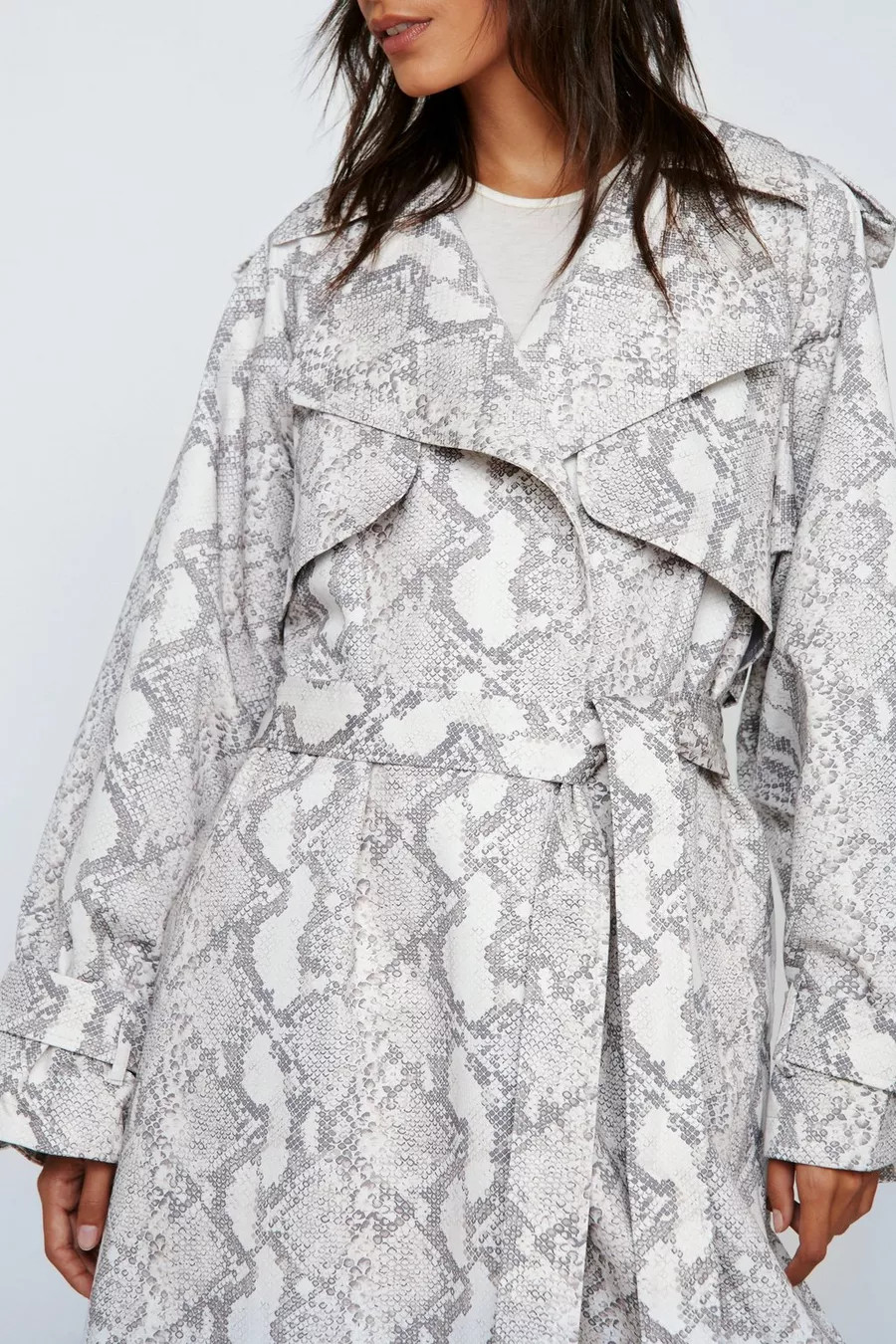 Premium Snake Print Trench Coat | Nasty Gal US