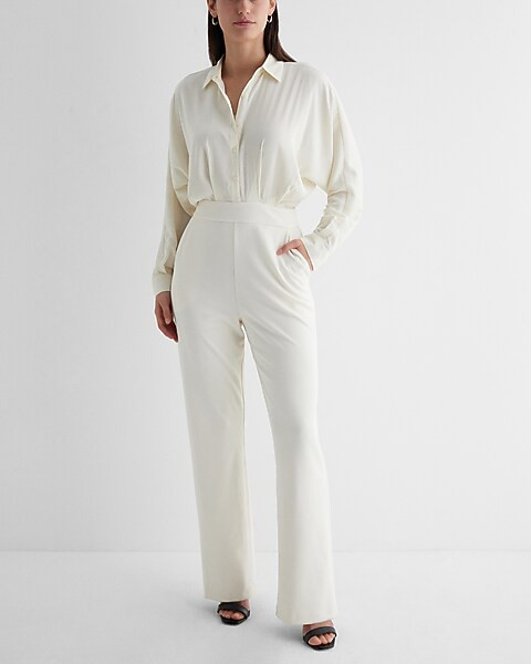 Long Sleeve Portofino Shirt Jumpsuit | Express