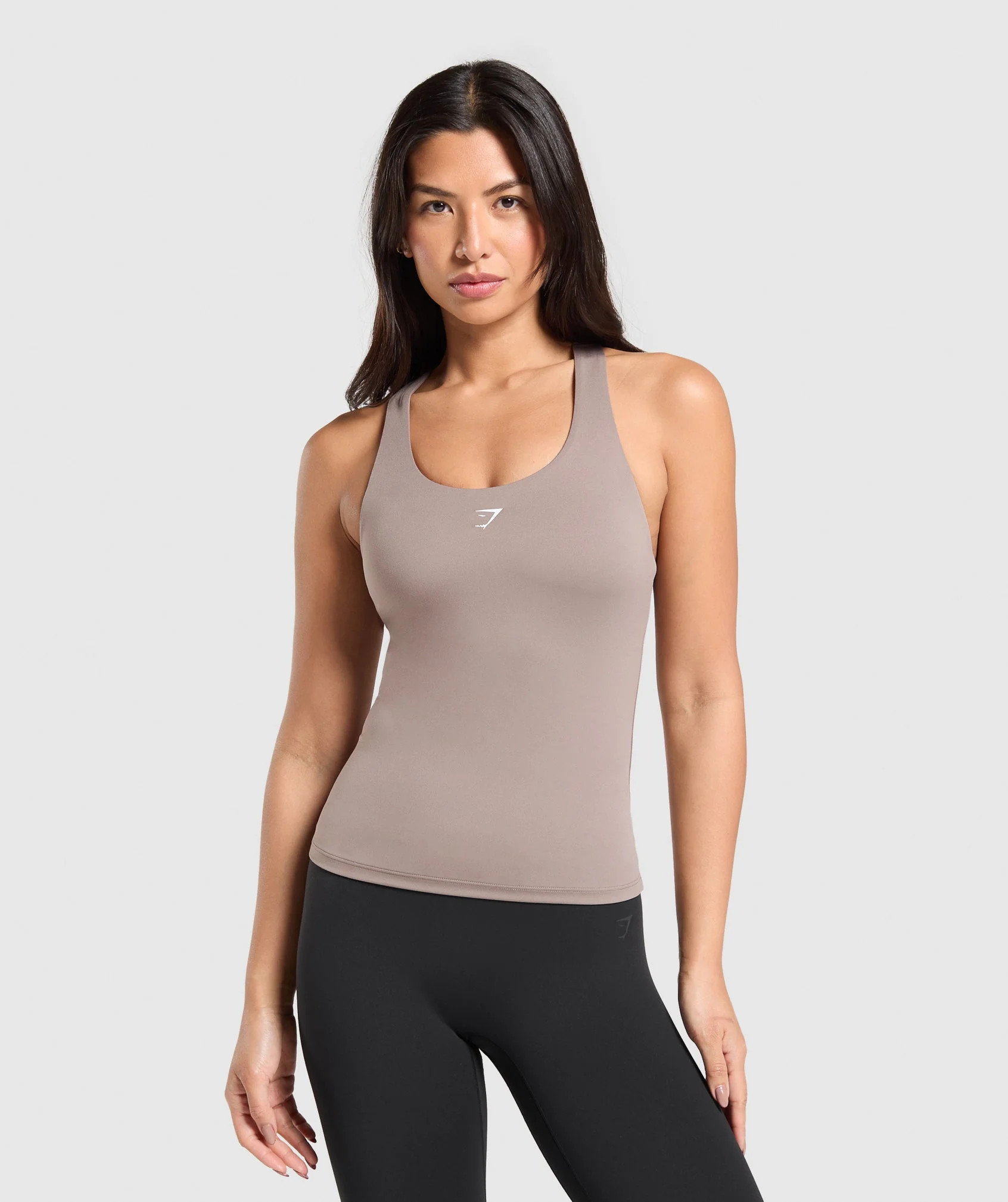Gymshark Everyday Racer Back Tank With Shelf - Lifestyle Brown | Gymshark US